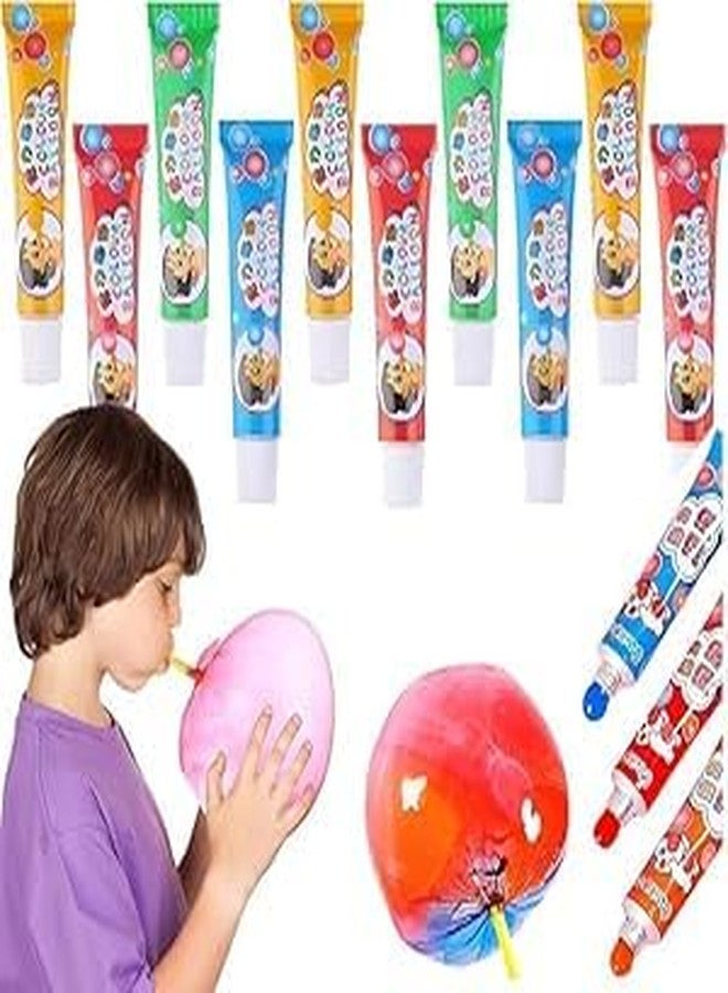 LittleLovik Magic Bubble Gum Balloons Toy Set (Pack of 6 Tubes), Colorful Stretchy Bubble Blowing Tubes with Straws, Outdoor Party Activity for Kids. - Image 1